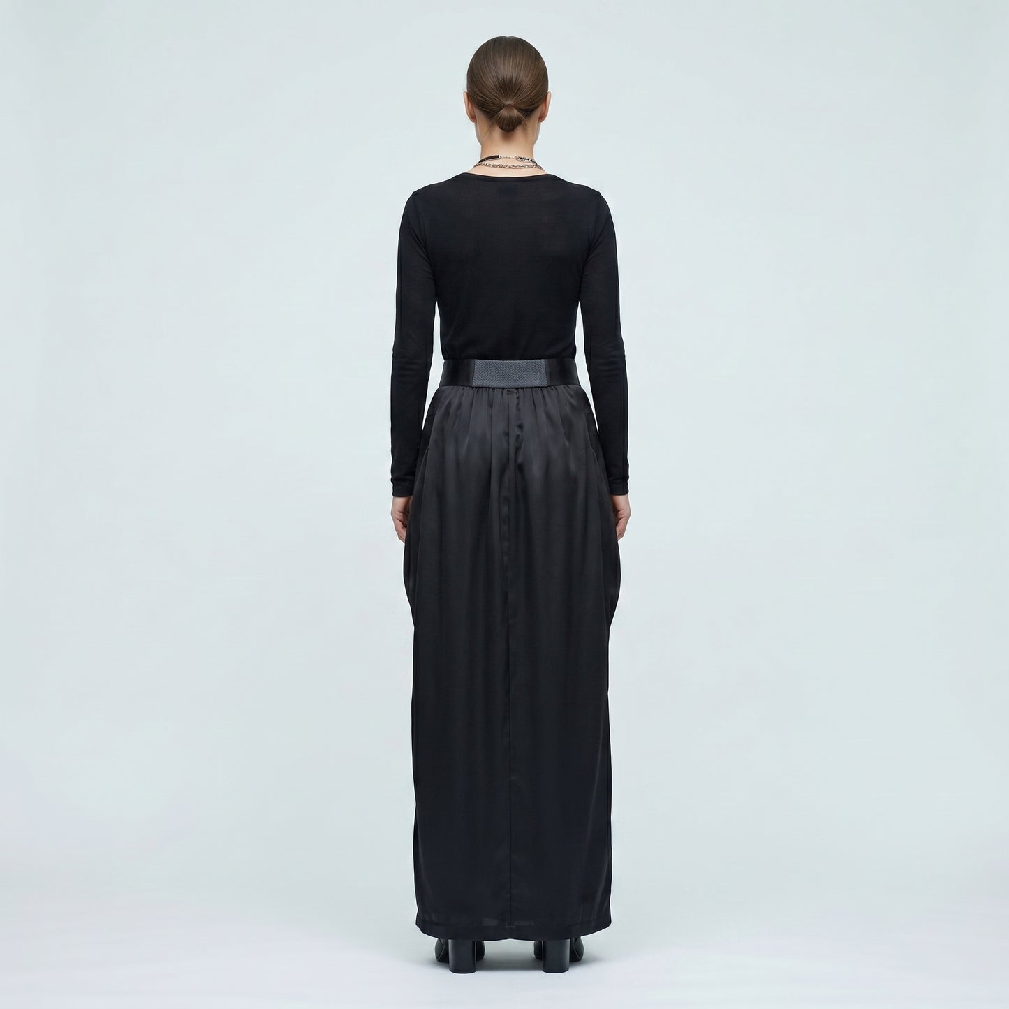 Draped Satin floor lengh Skirt