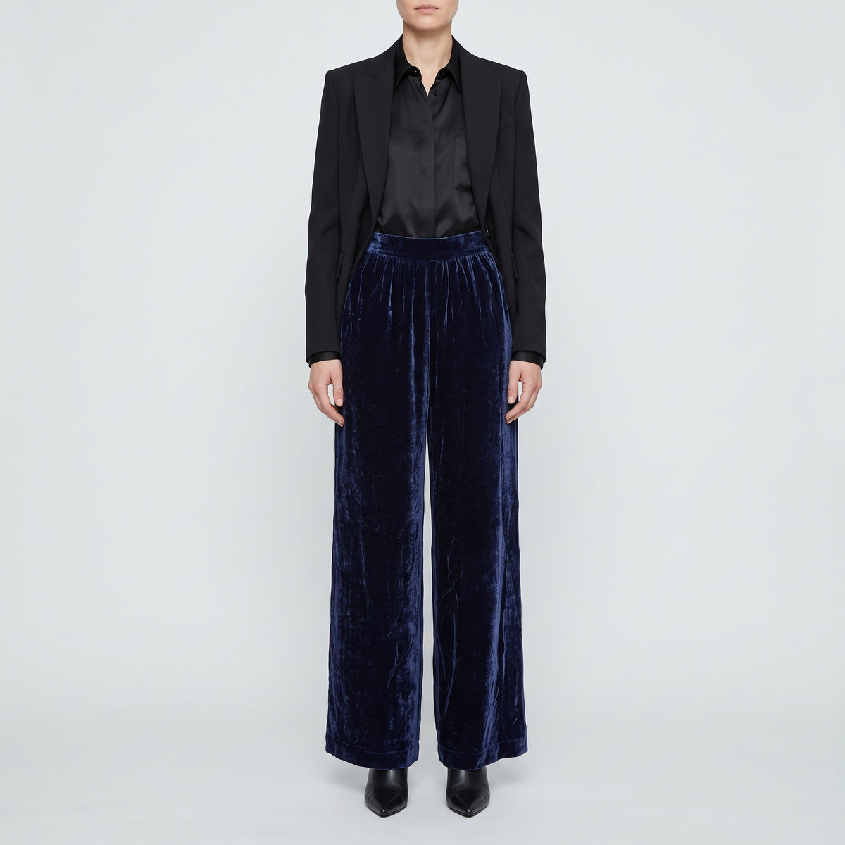 Midnight Velvet Wide Leg Trousers