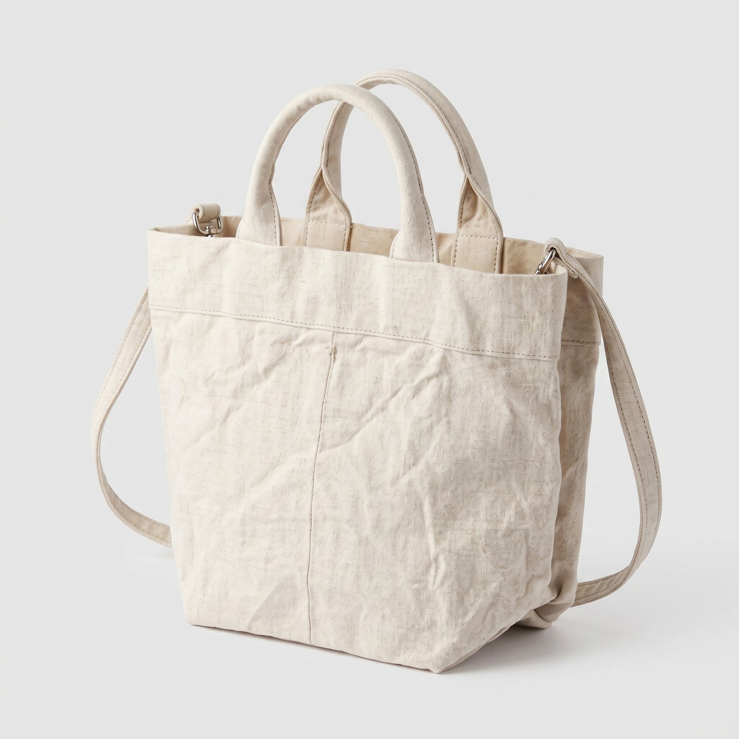 Crinkled Linen Tote Bag