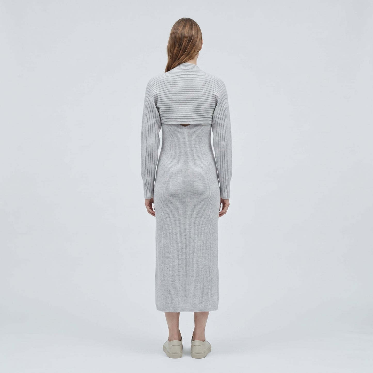 Ribbed Knit Midi Dress Set