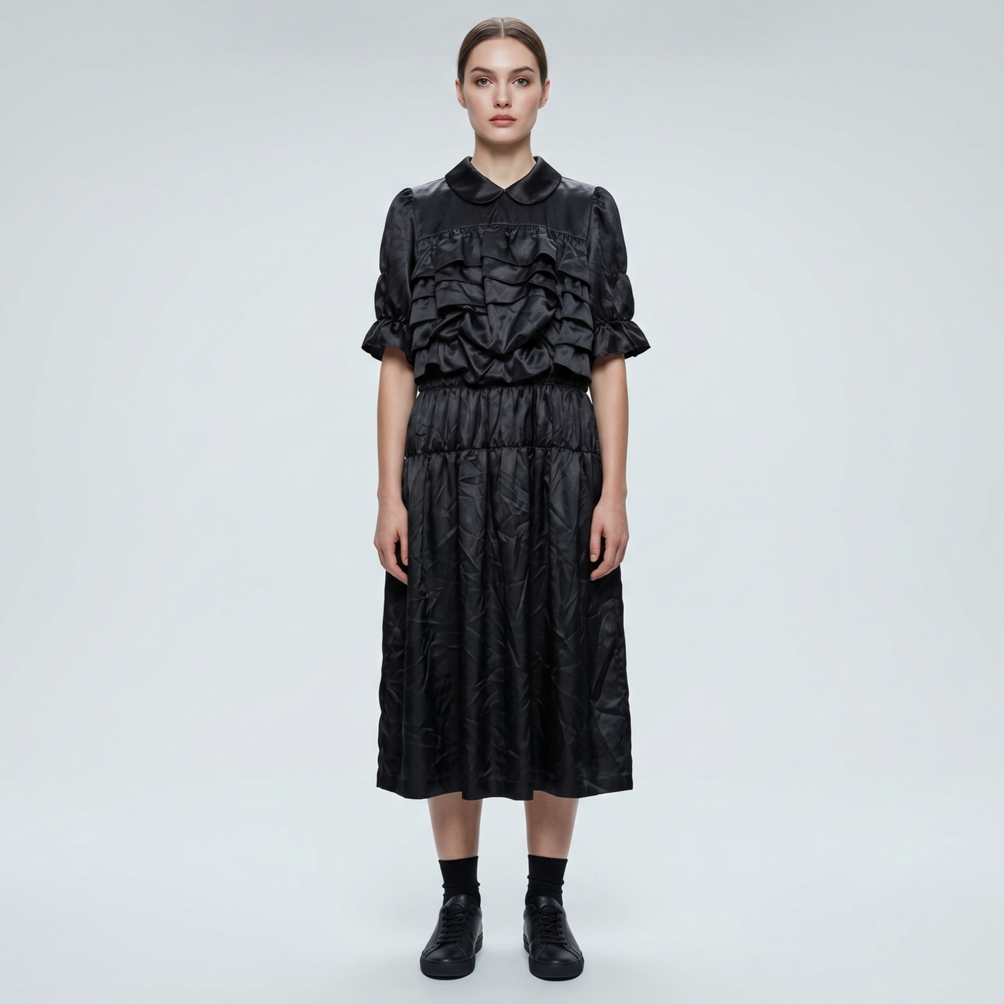 Ruffled Peter Pan Collar Dress