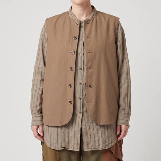 Tailored Button-Front Cotton Vest