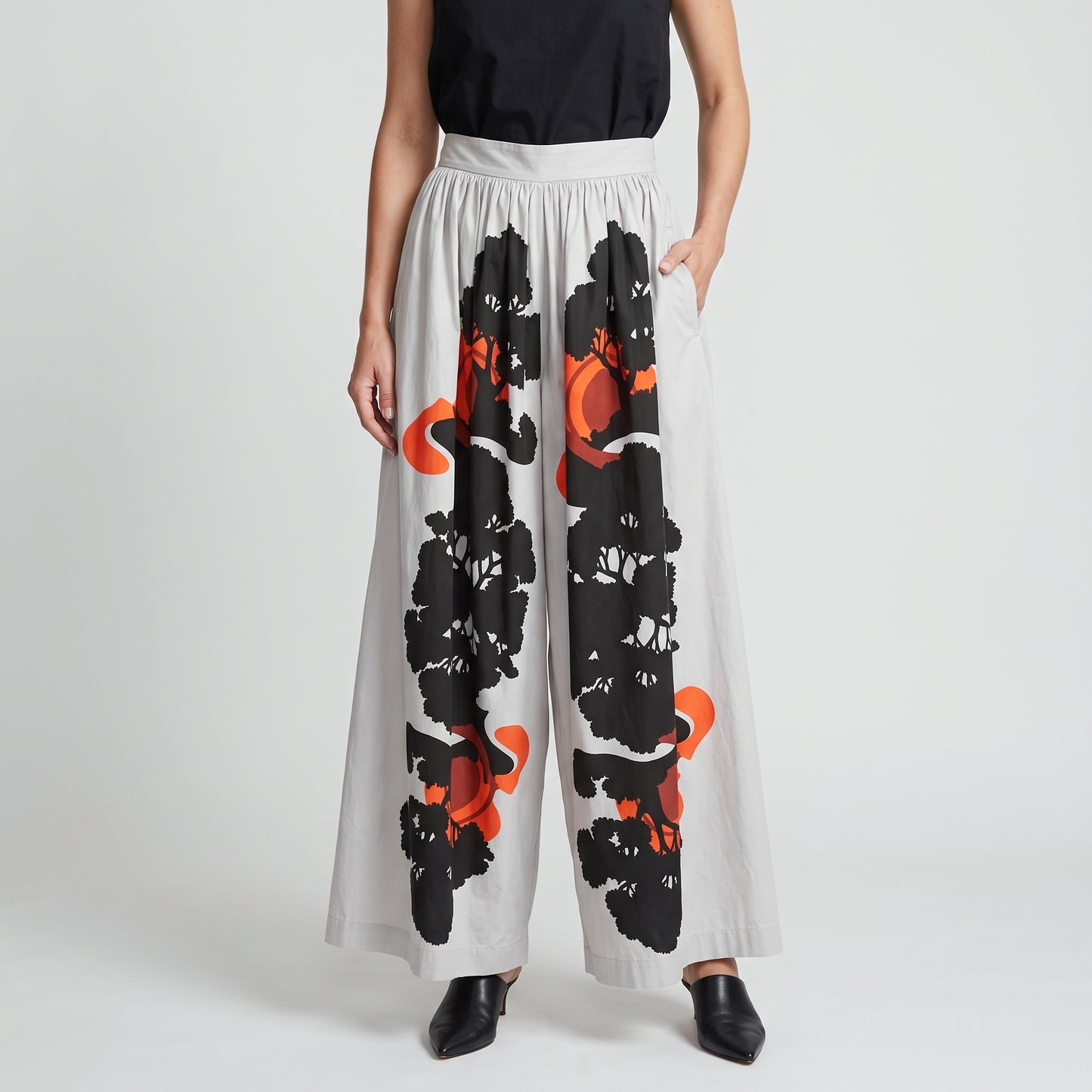 Floral Print Wide Leg Culottes