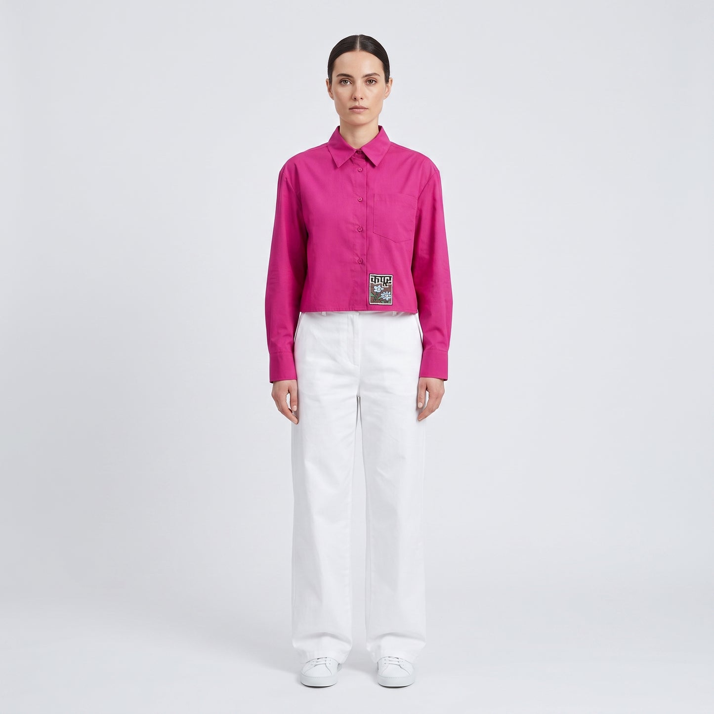 Vibrant Fuchsia Embroidered Shirt