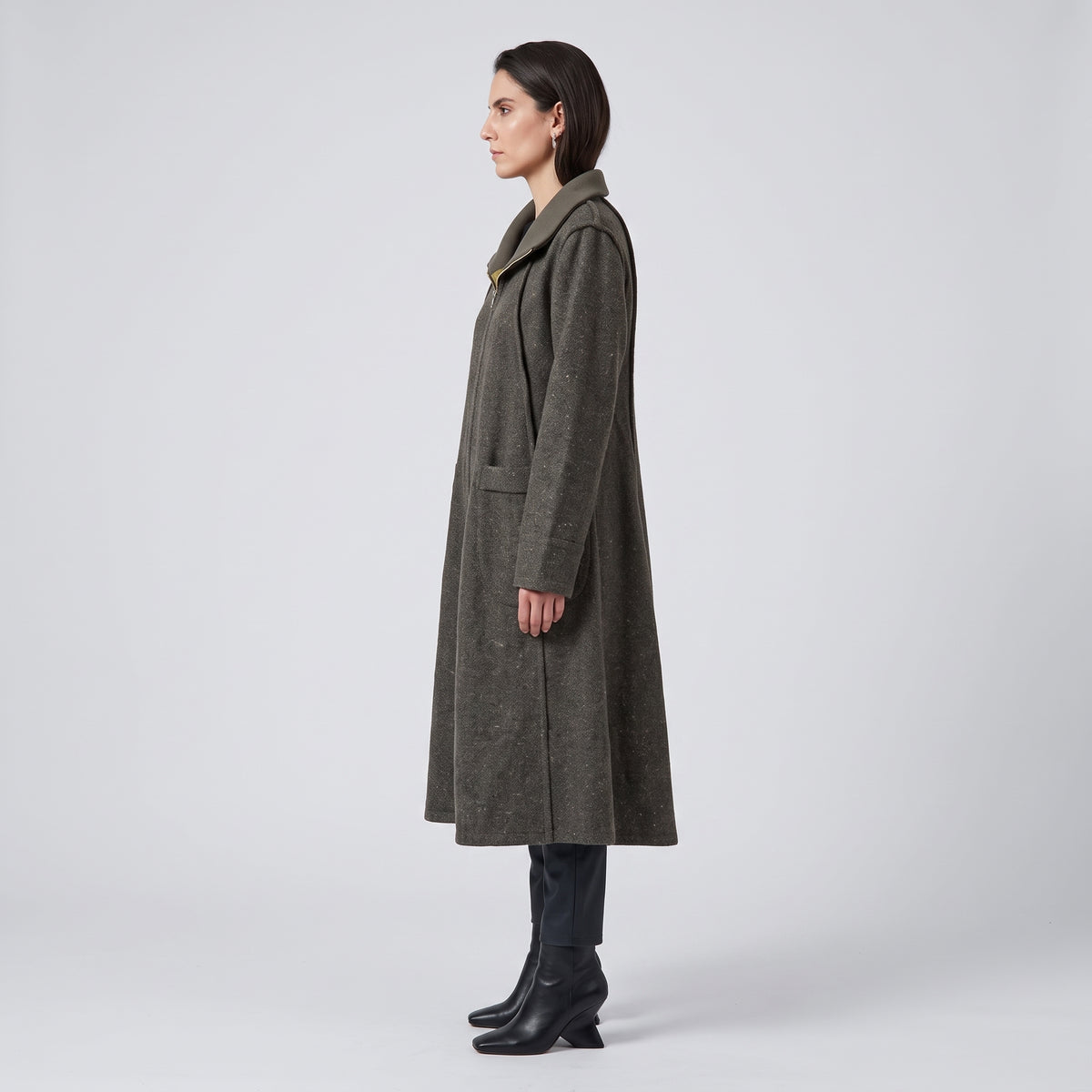 Structured Wool Blend Coat