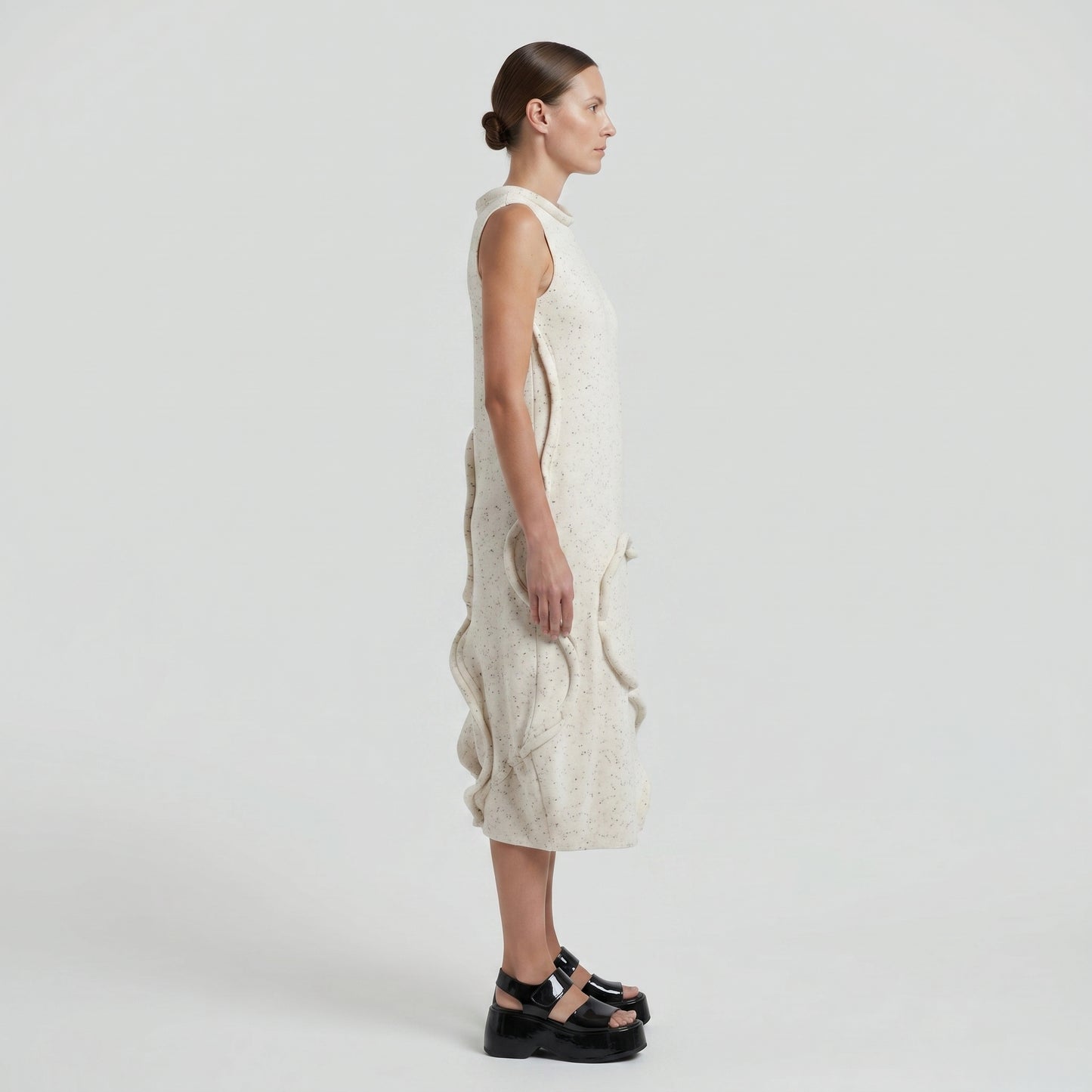 Sculptural Speckled Knit Dress
