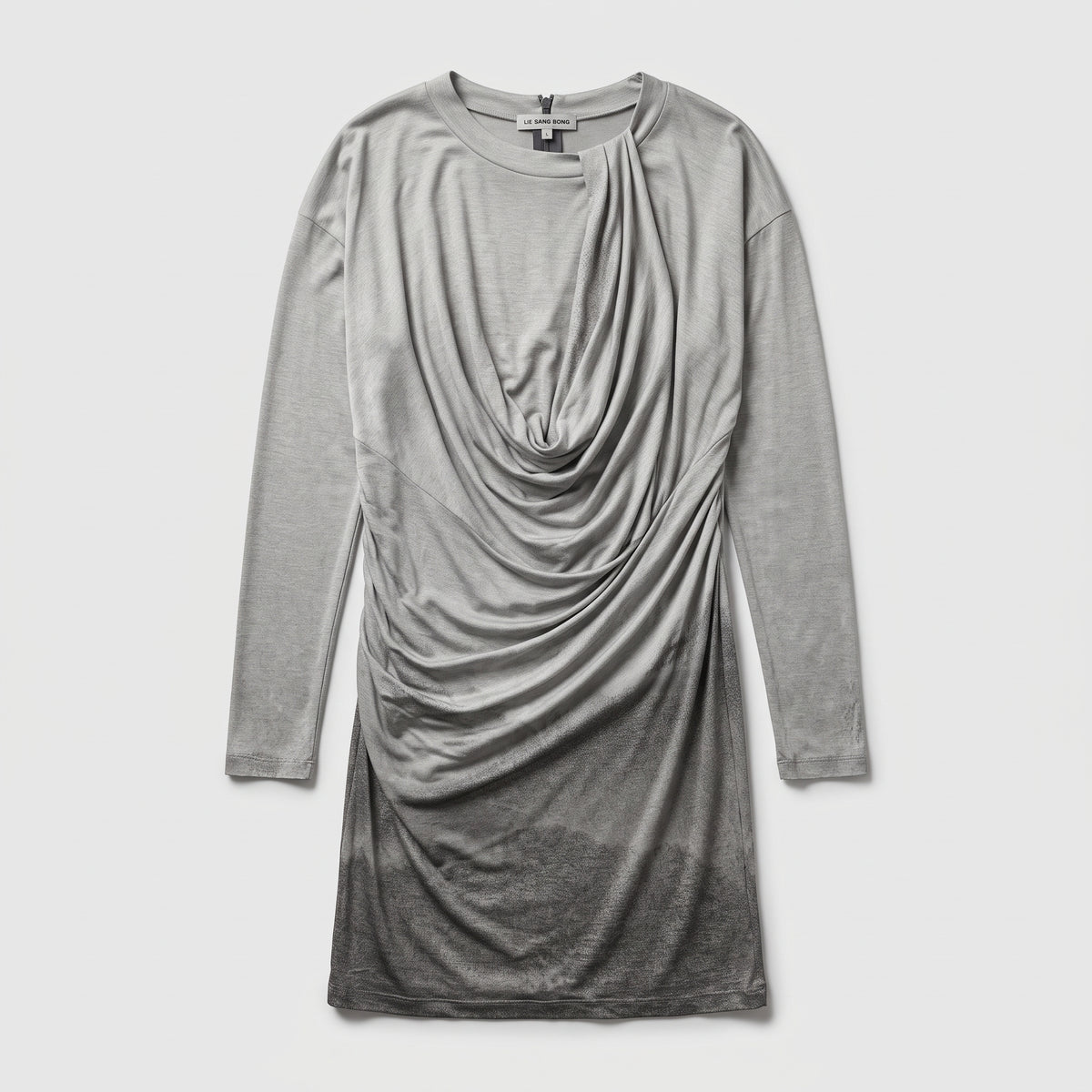 Draped Ombre Long Sleeve Top