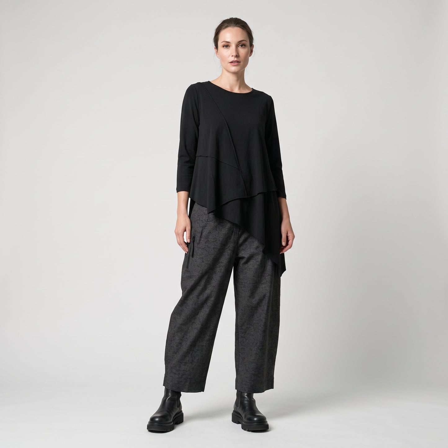 Textured Charcoal Tailored Trousers