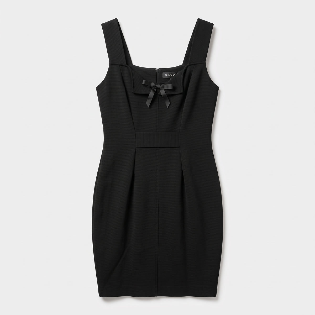Elegant Black Bow Detail Dress