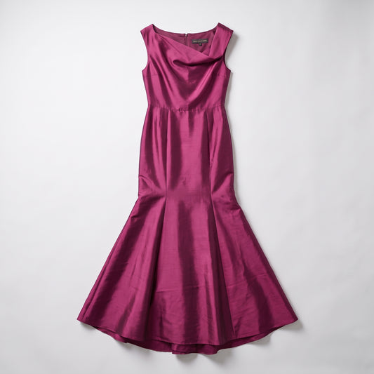 Magenta Silk Mermaid Gown