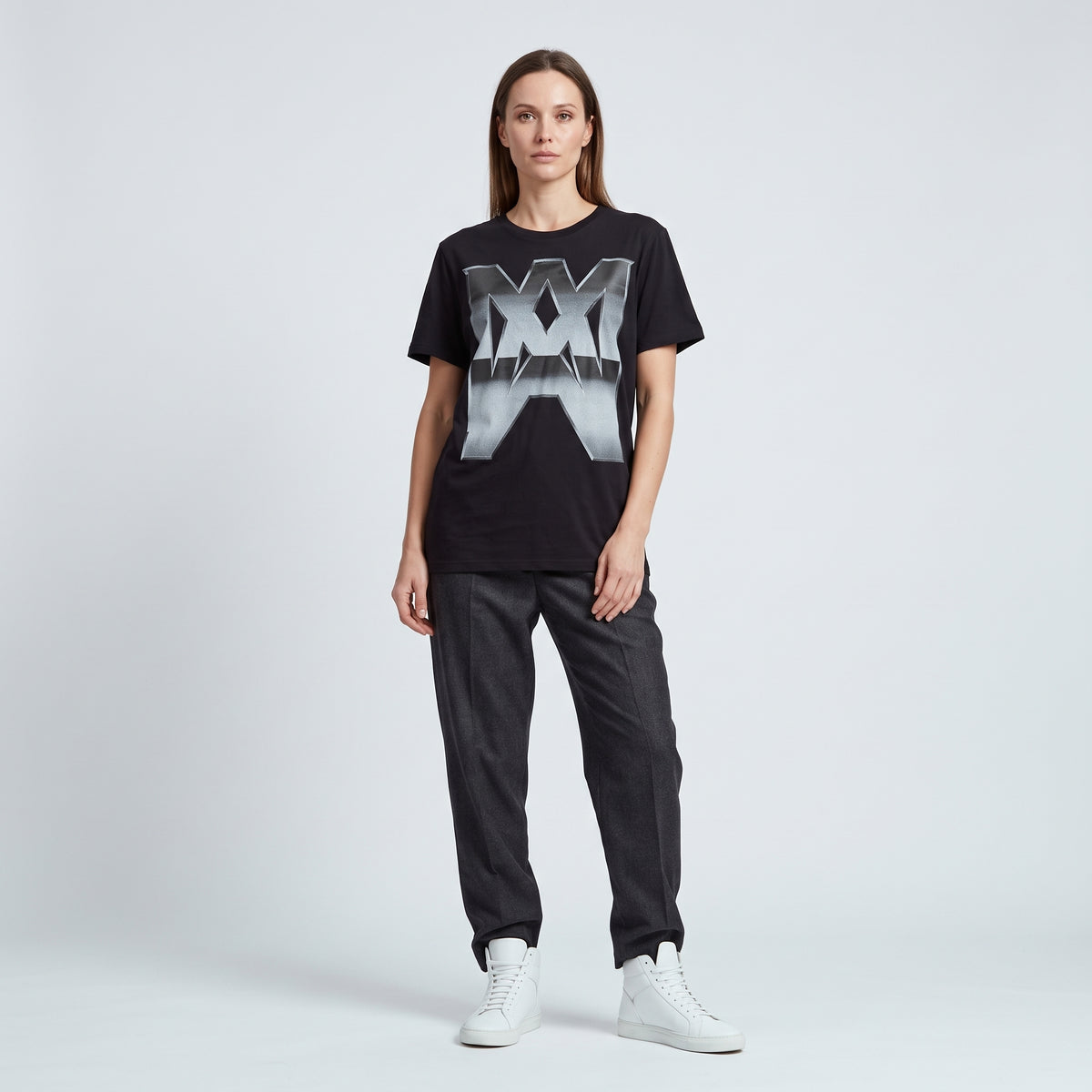 Graphic Metallic Logo Black Tee
