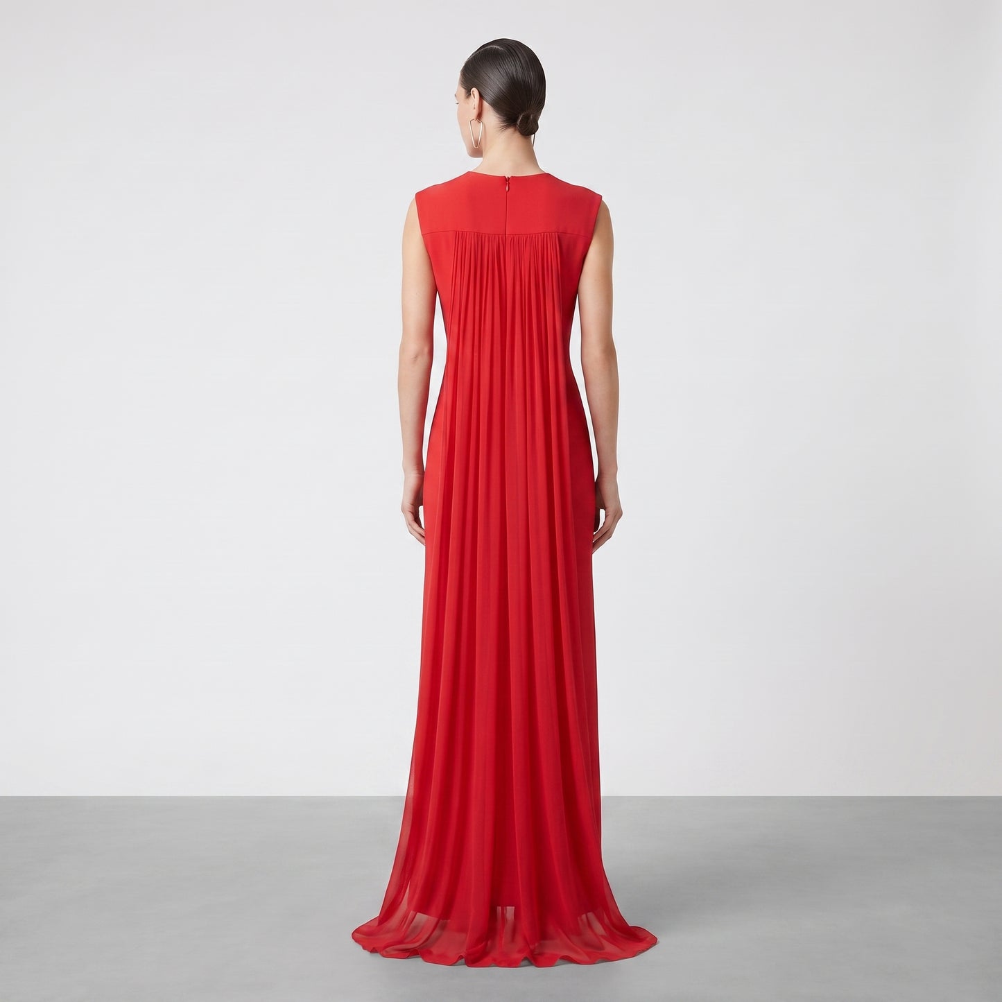 Sleeveless Red Midi Column Dress