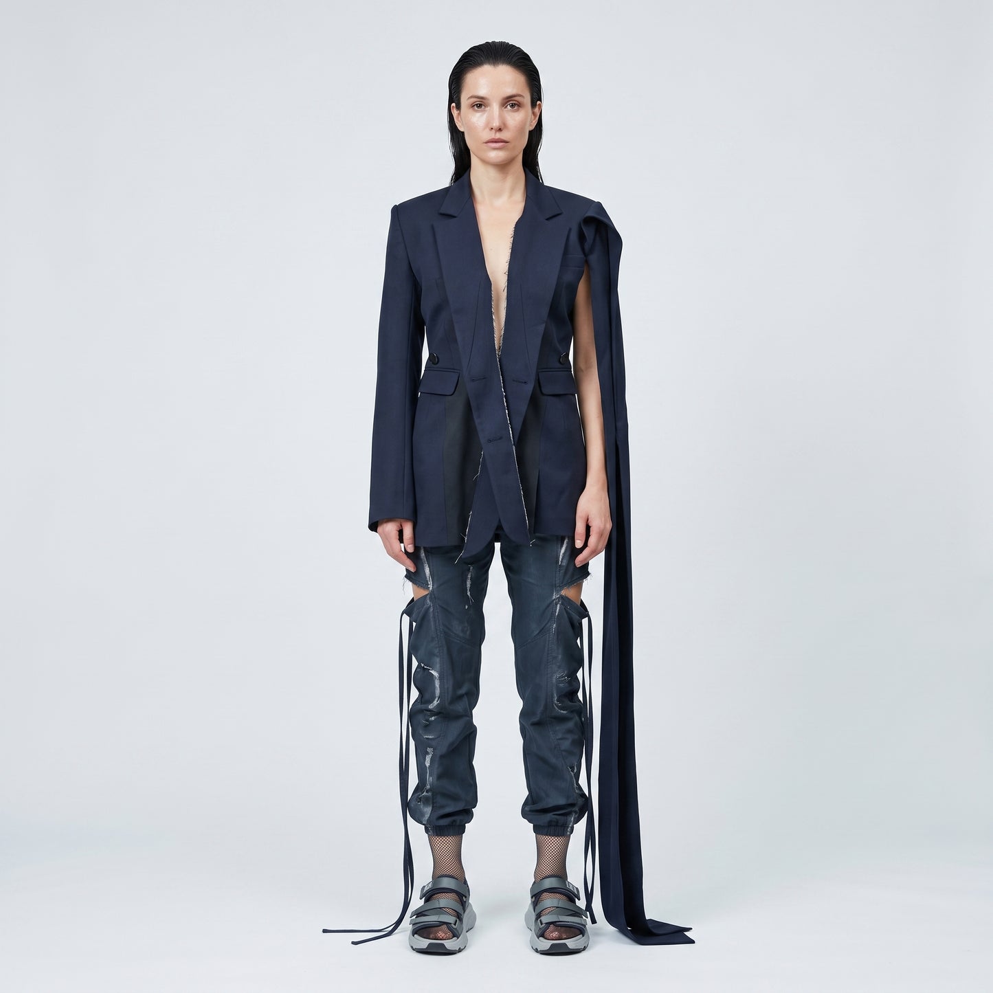 Tailored Navy Deconstructed Blazer