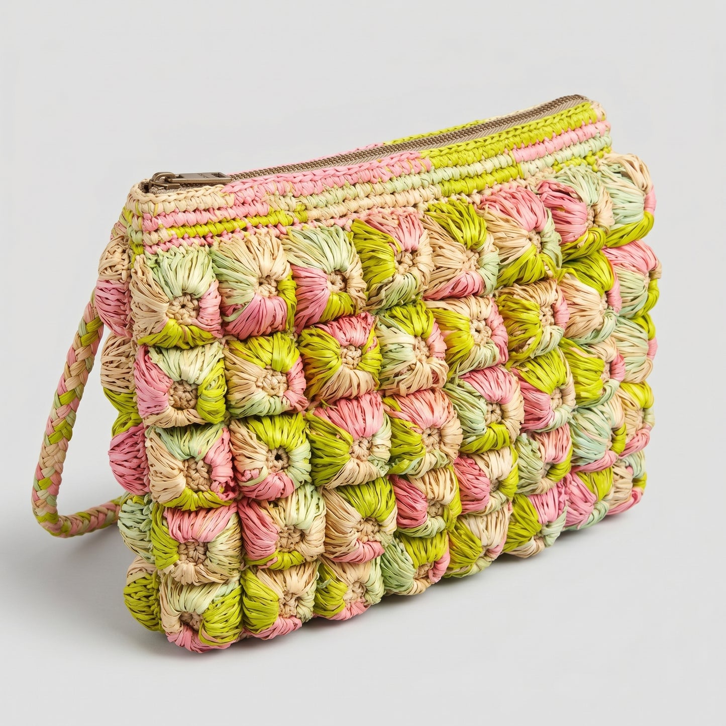 Woven Raffia Textured Clutch