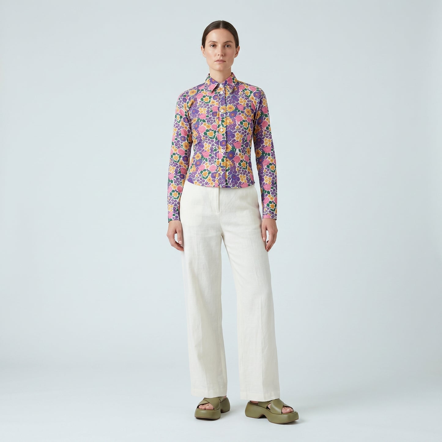 Vibrant Floral Long Sleeve Shirt