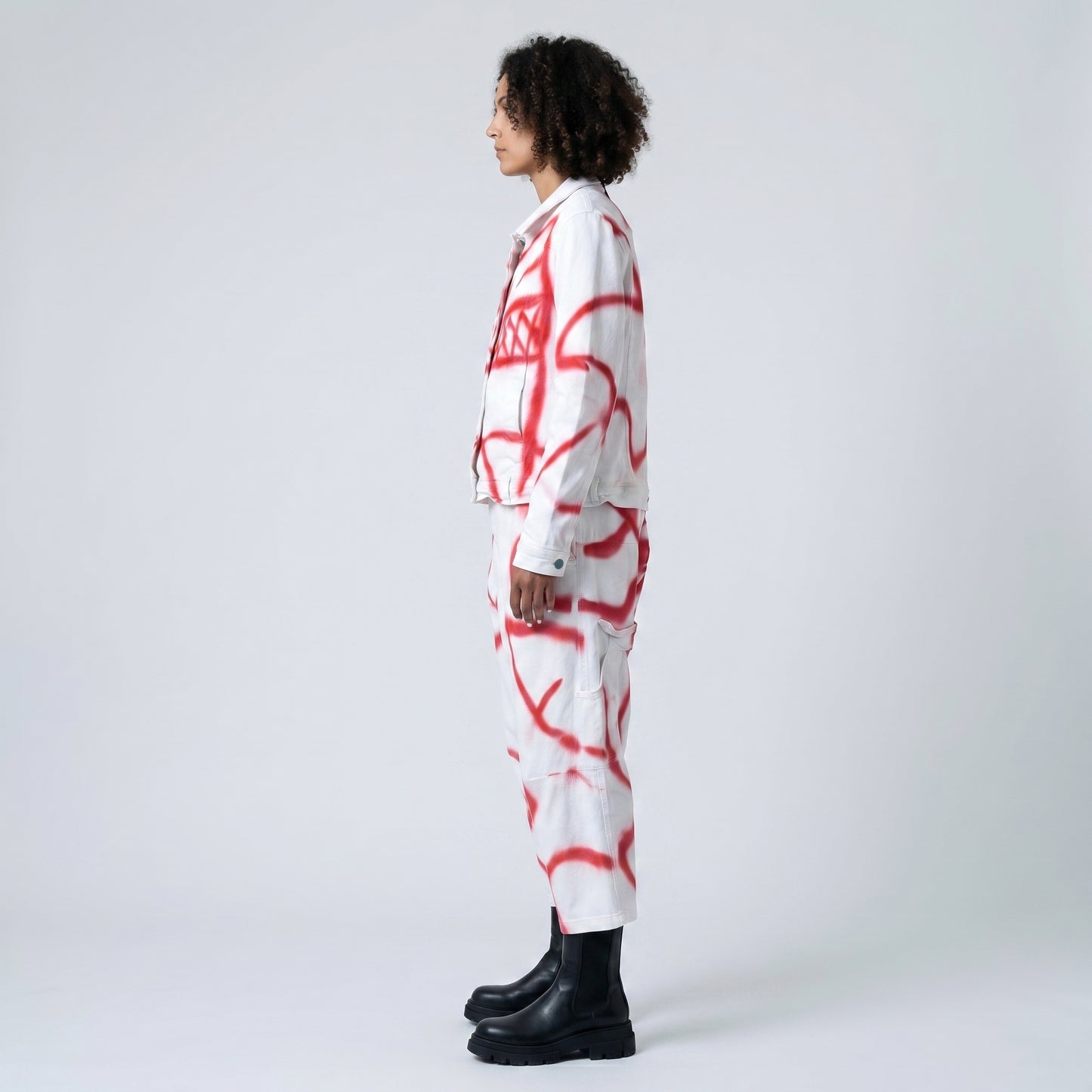 Graffiti Print Denim Jacket