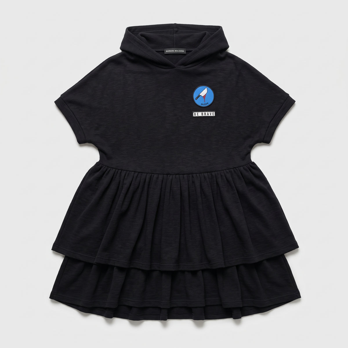 Tiered Hooded Graphic Top