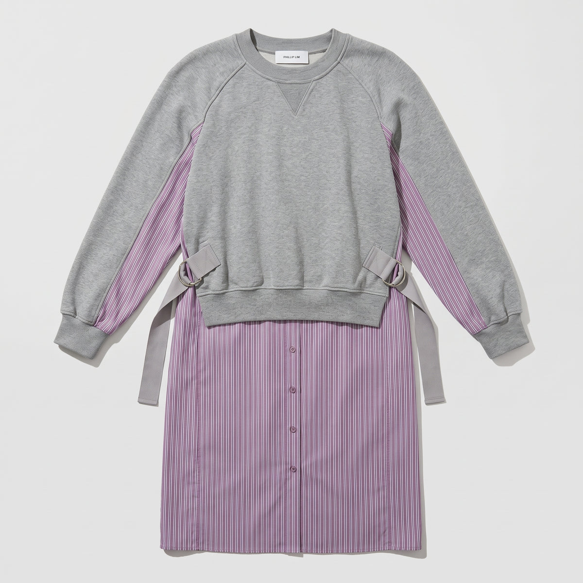 Hybrid Striped Sweatshirt Dress