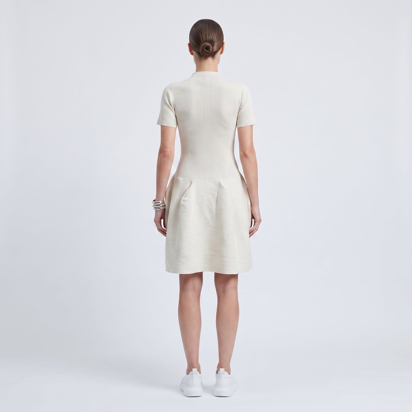 Sculpted Ribbed Knit Mini Dress