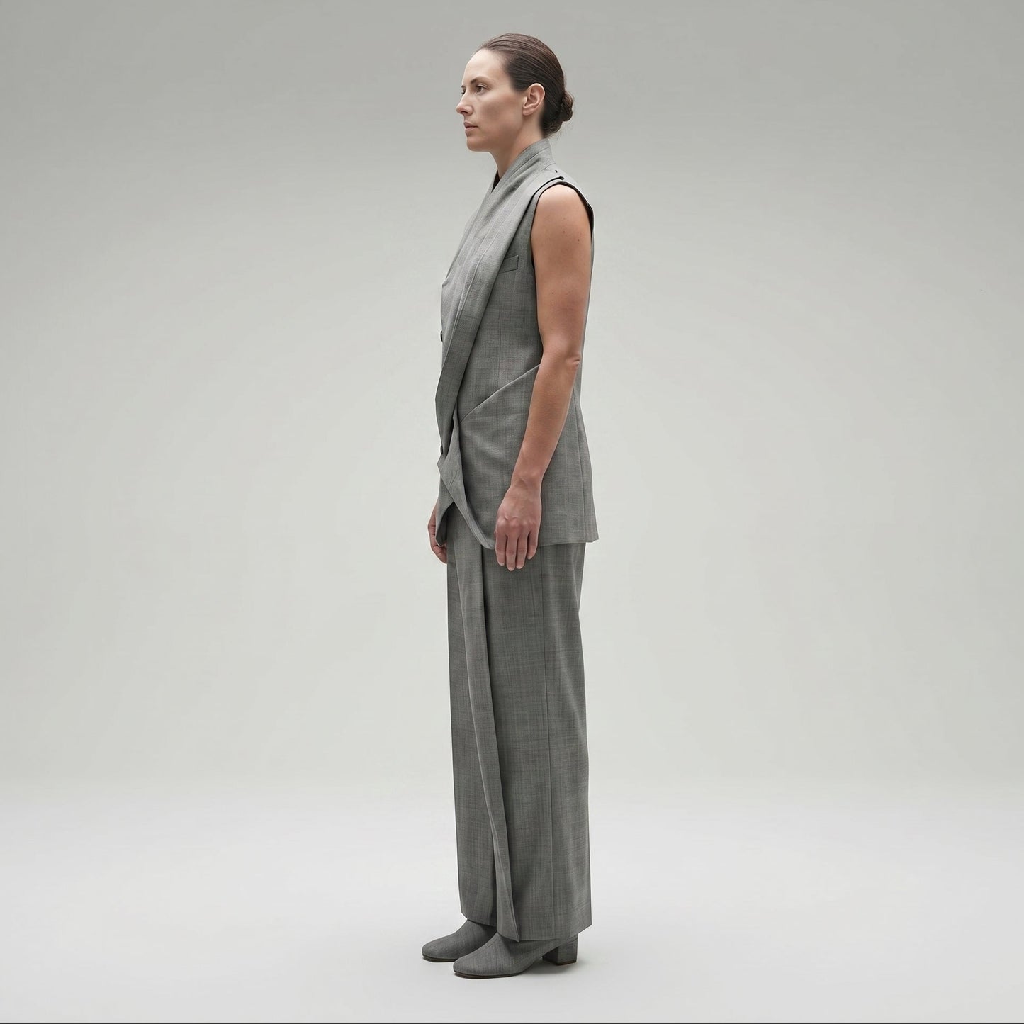 Structured Tailored Draped Vest