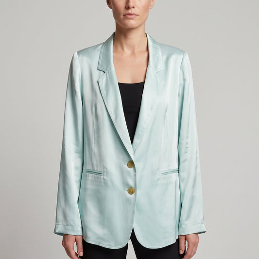 Satin Peak Lapel Blazer