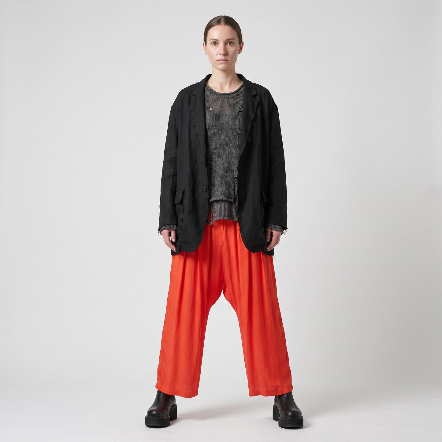 Vibrant Pleated Wide-Leg Trousers