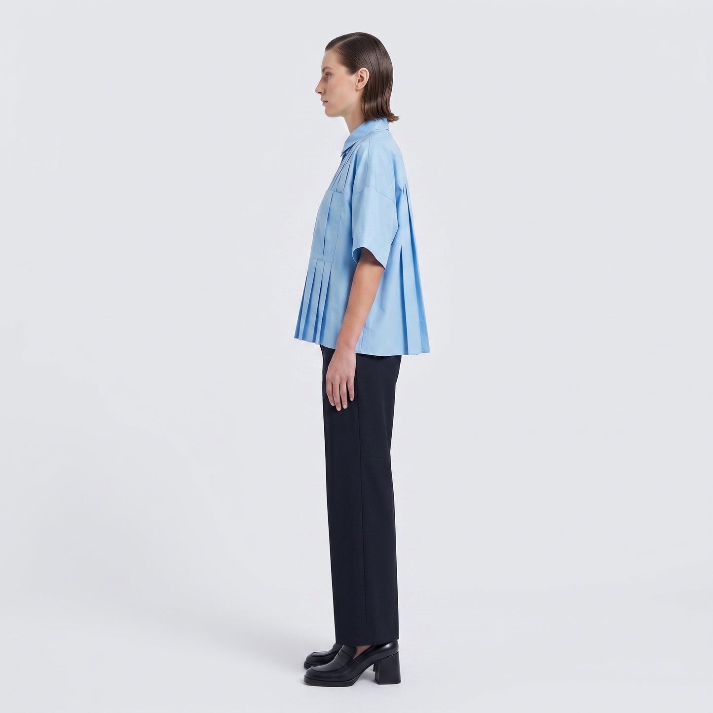 Pleated Short Sleeve Shirt