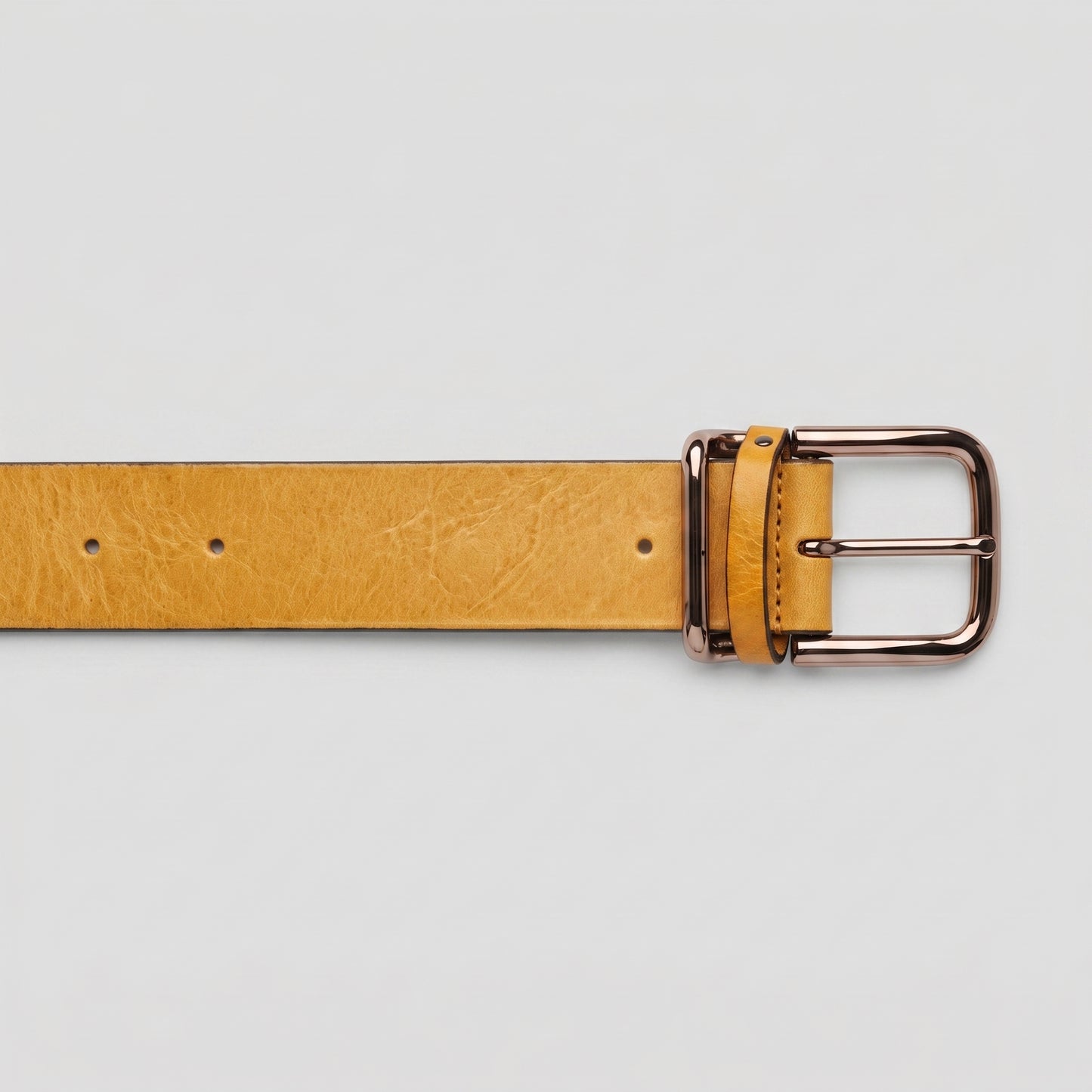 Textured Yellow Leather Belt