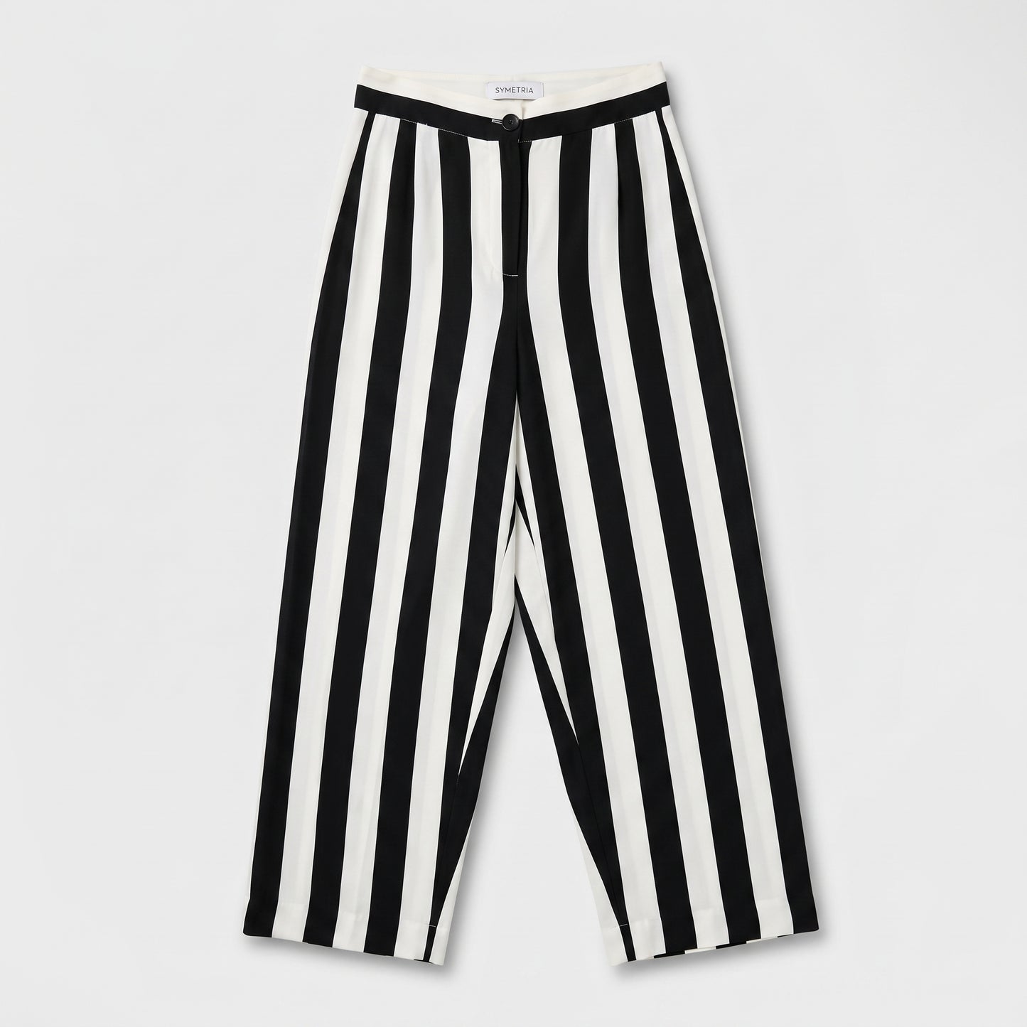 High-Waisted Striped Tailored Trousers
