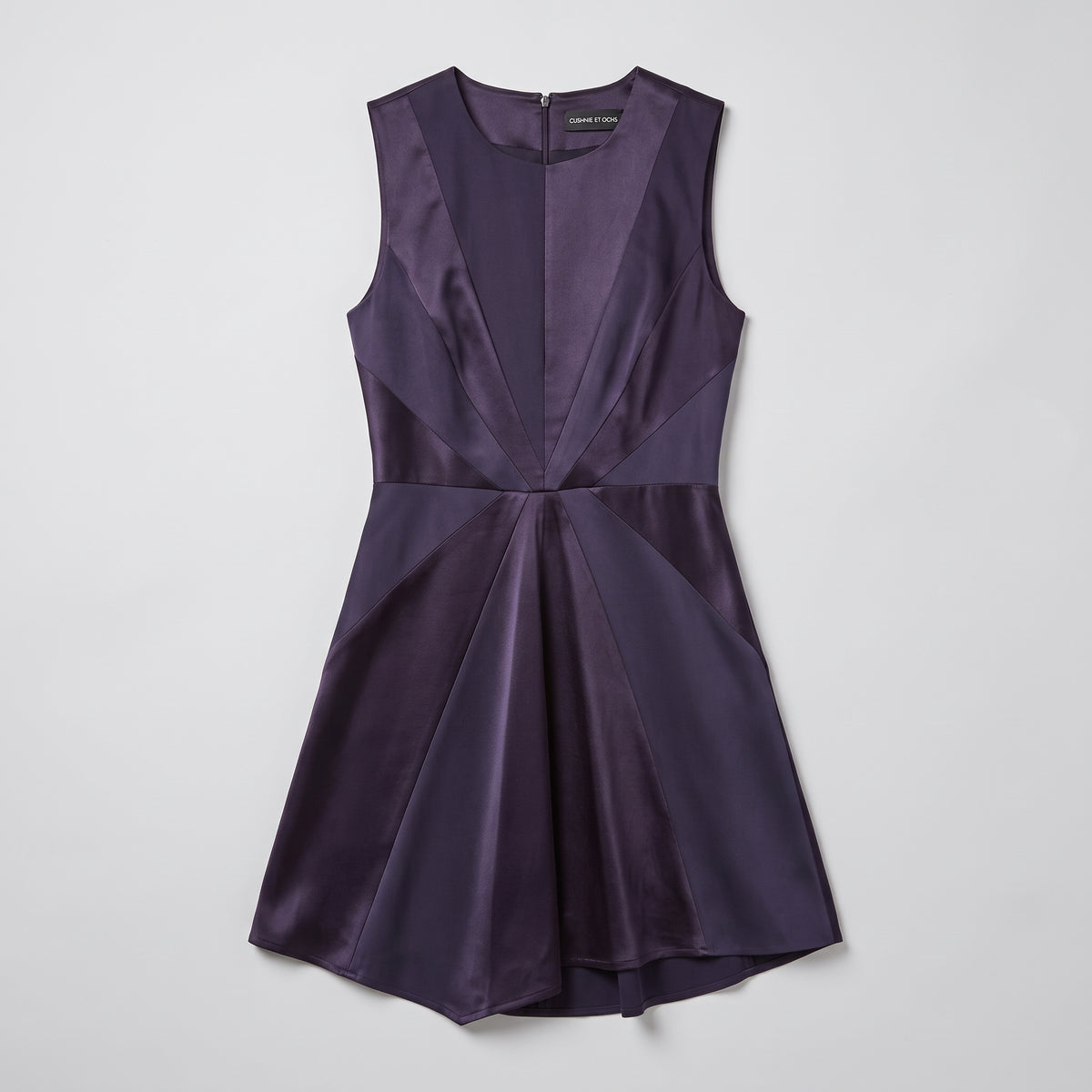Satin Paneled Sleeveless Mini Dress