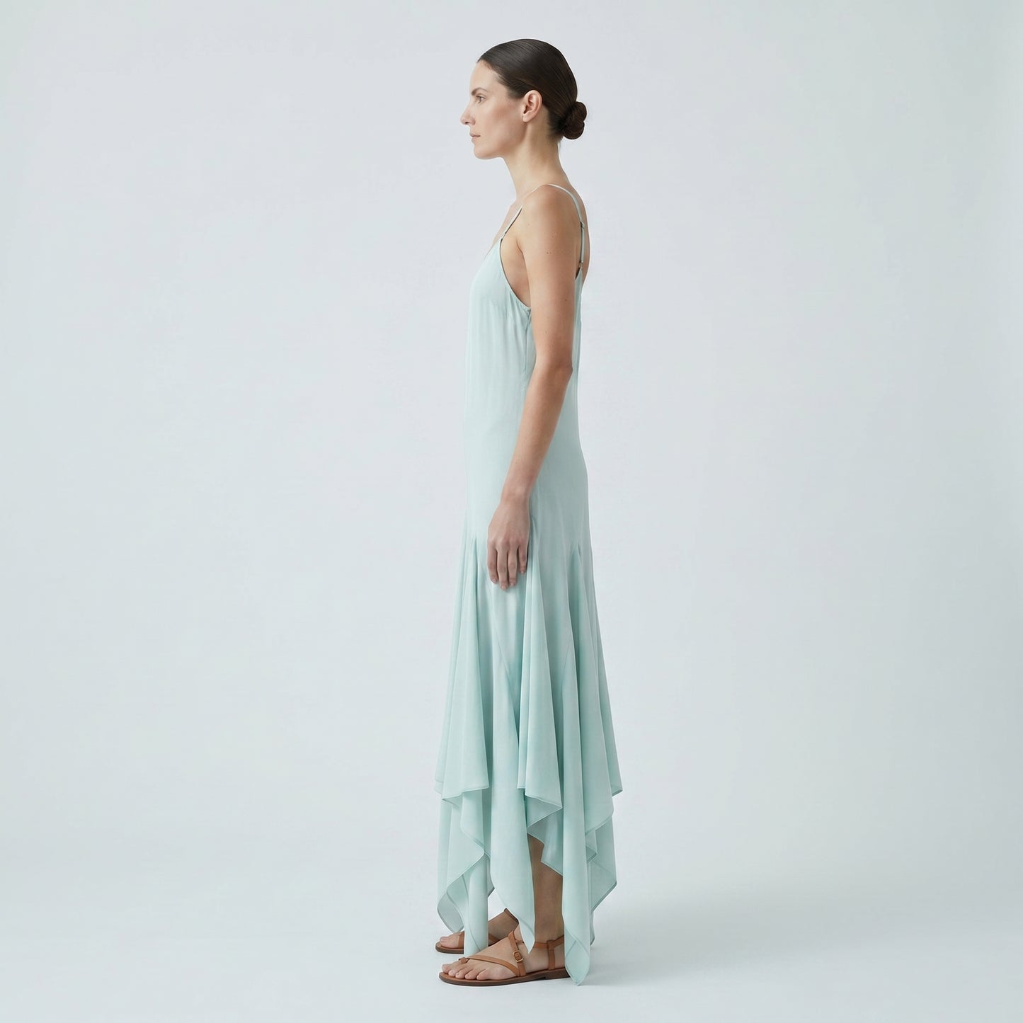 Asymmetric Hem Slip Dress