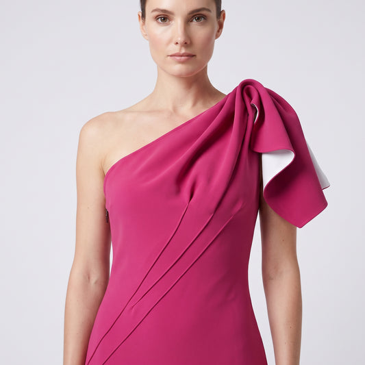 One-Shoulder Sculpted Evening Gown