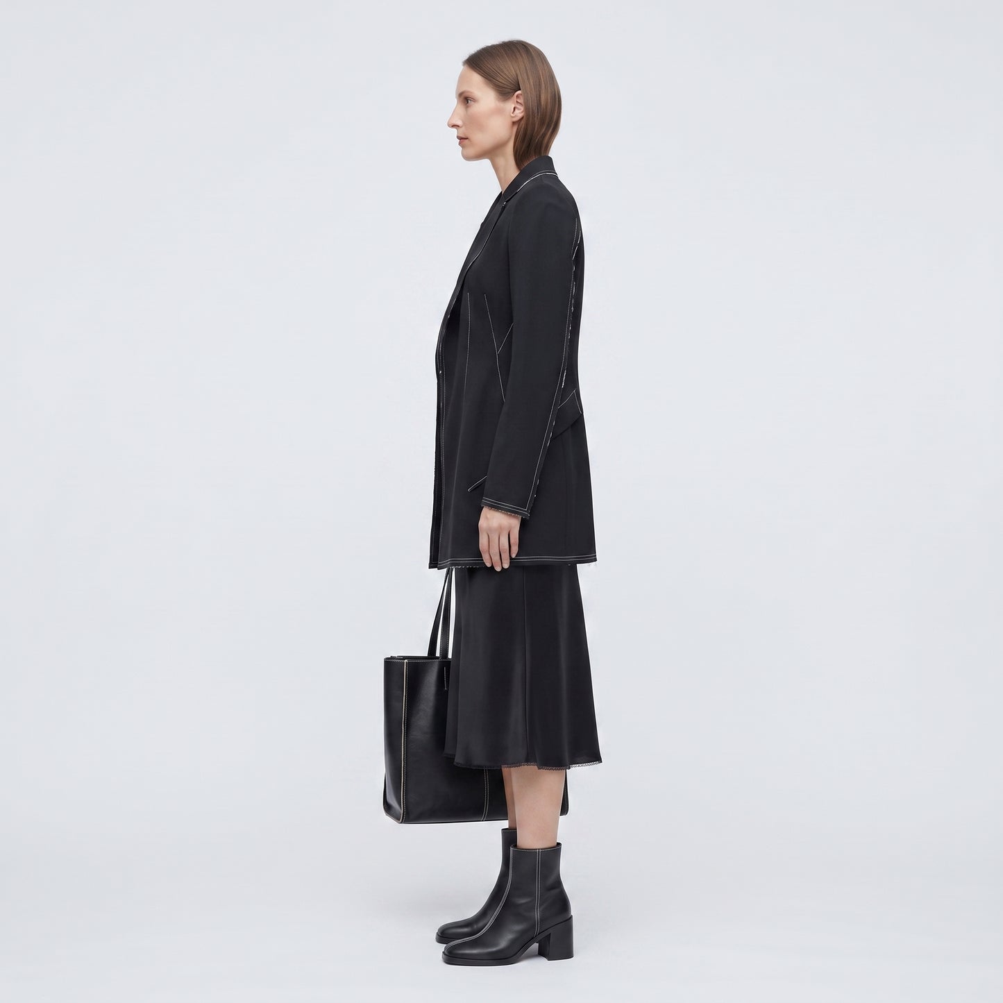 Tailored Contrast Stitch Blazer