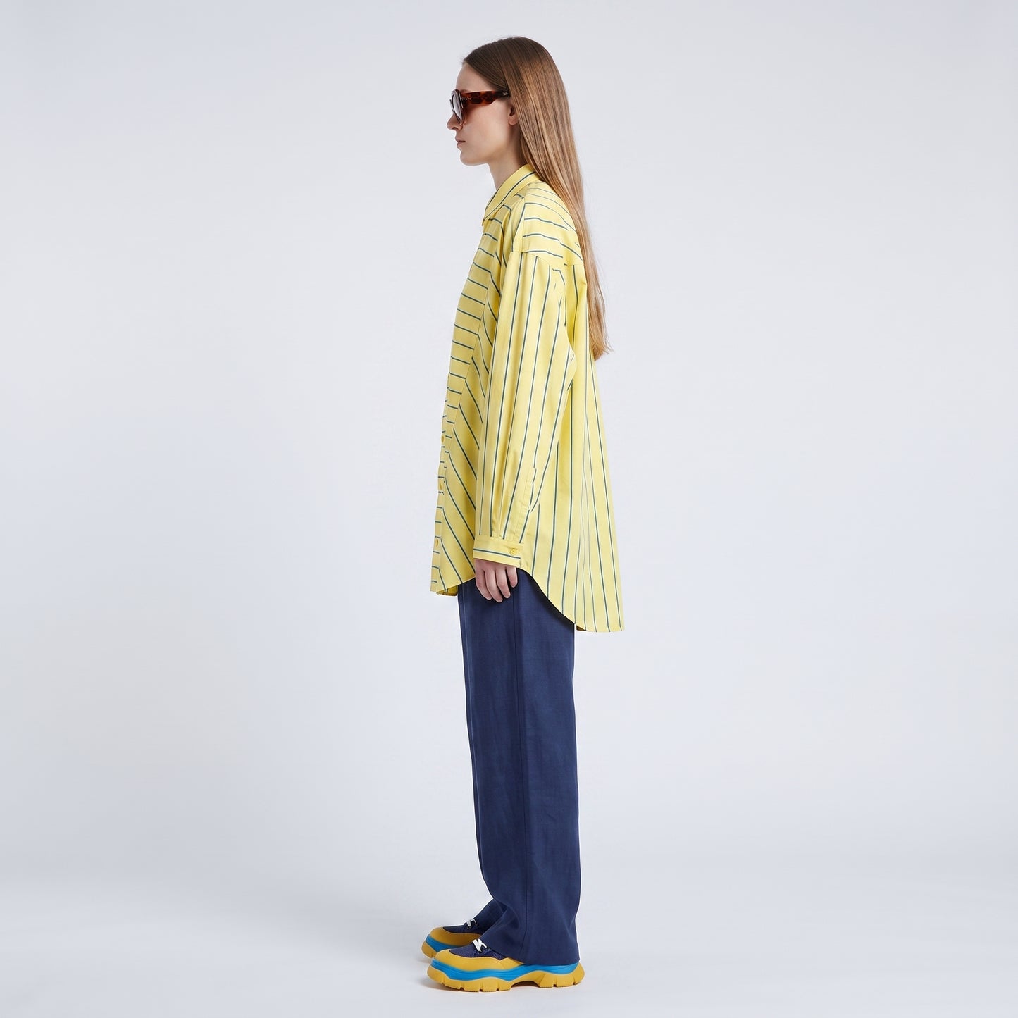 Diagonal Stripe Cotton Shirt