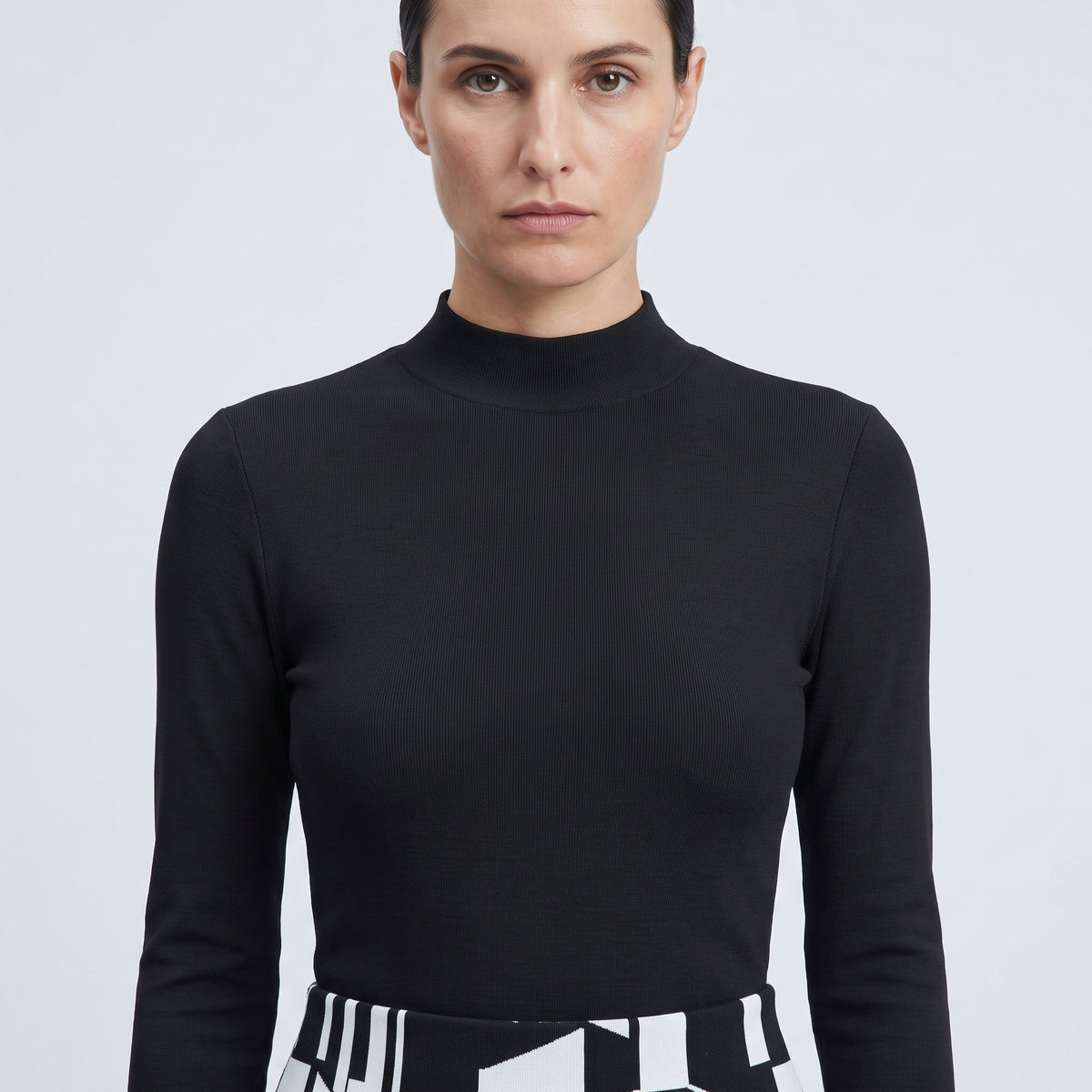 Essential Black Mock Neck Top