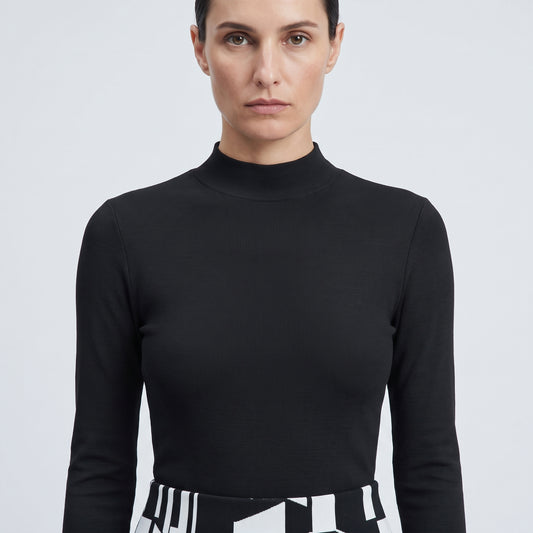 Essential Black Mock Neck Top