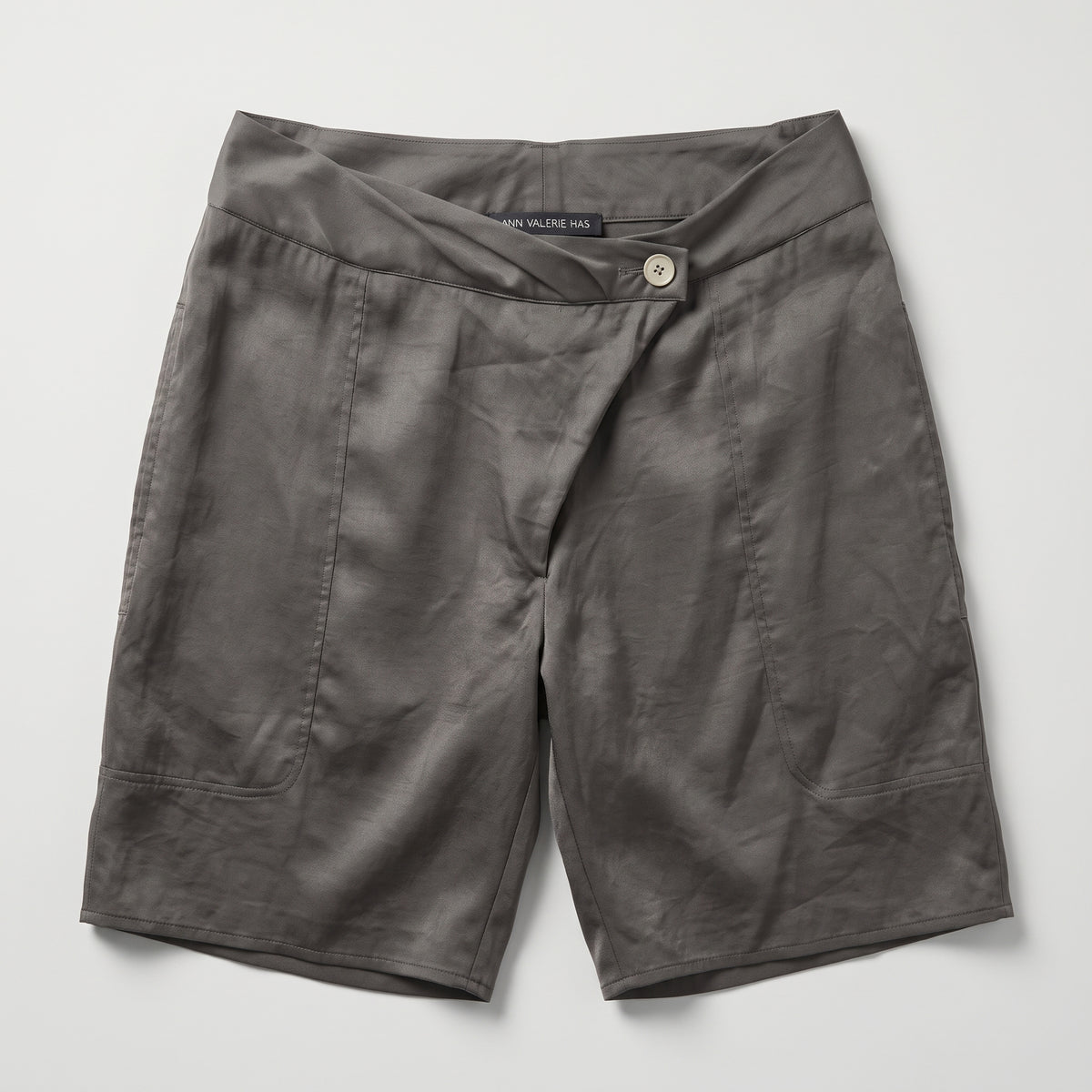 Tailored High-Waist Wrap Shorts