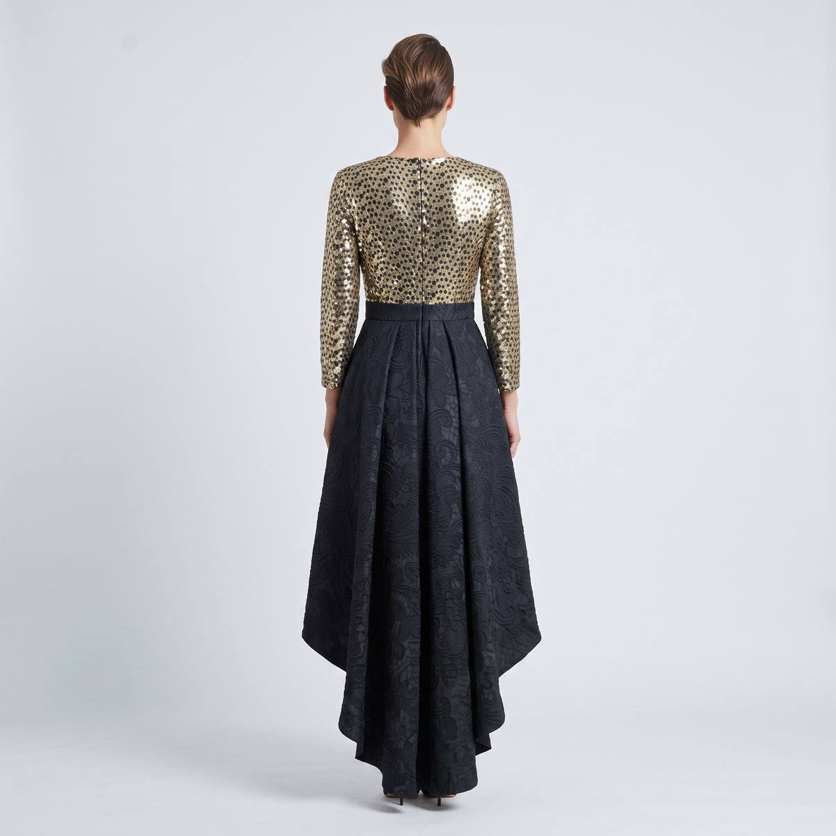 Sequin Bodice High-Low Dress