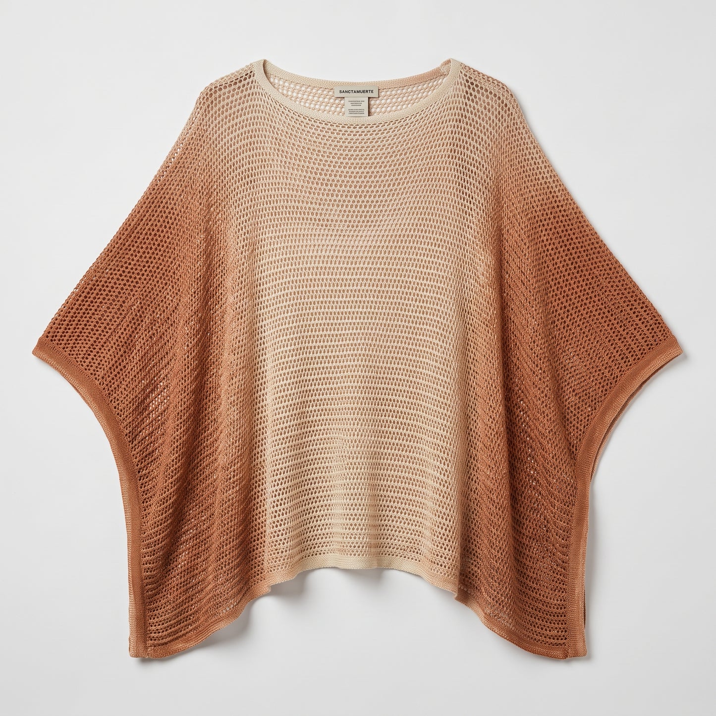 Ombre Open Knit Poncho Top
