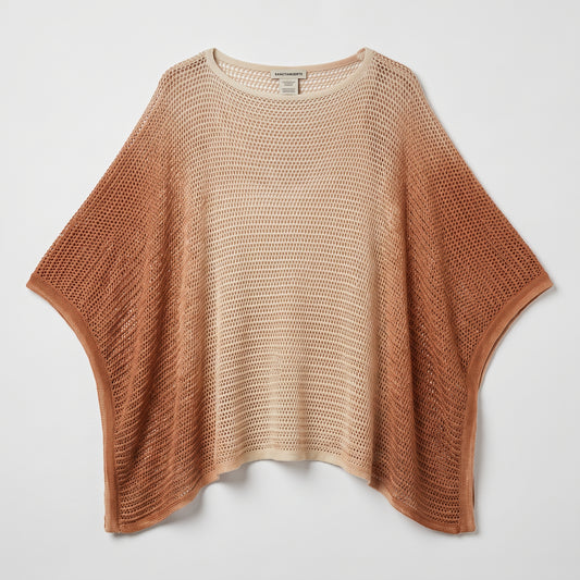 Ombre Open Knit Poncho Top