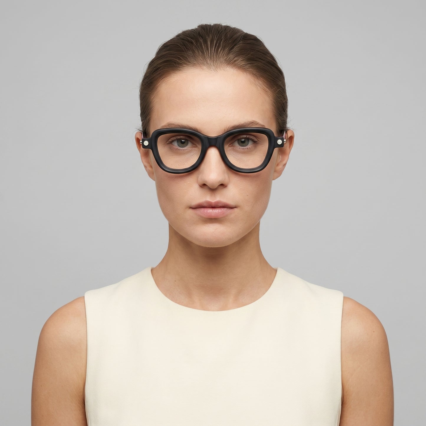 Sculptural Matte Black Optical Glasses