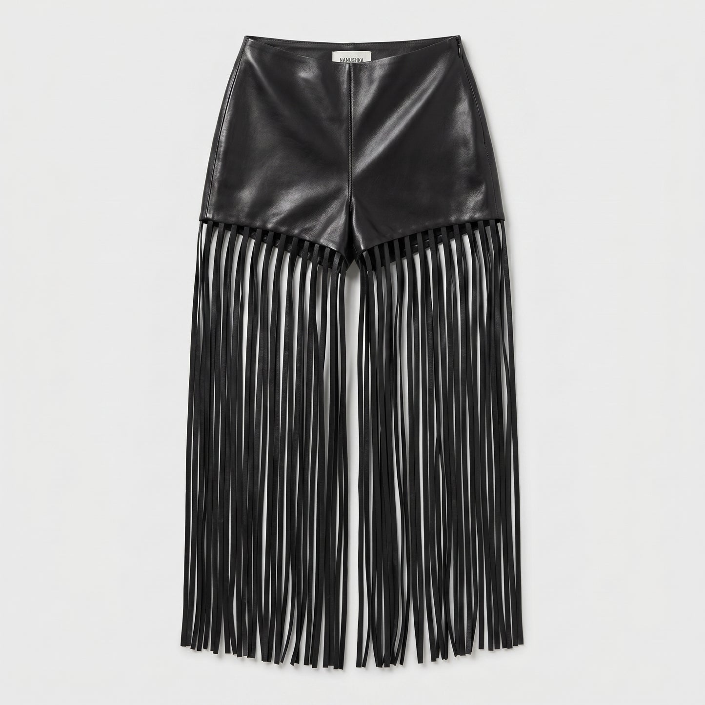 Fringed Vegan Leather Shorts