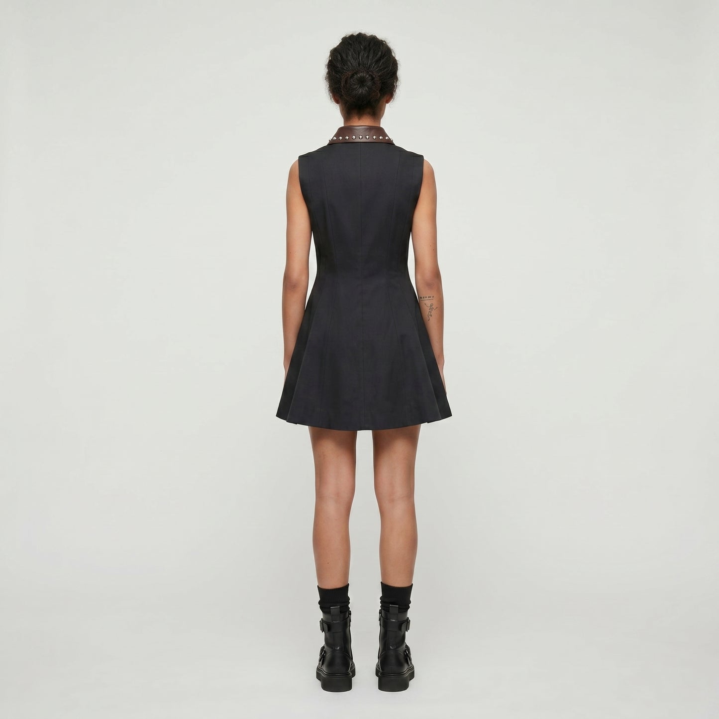 Studded Collared Zip-Front Vest