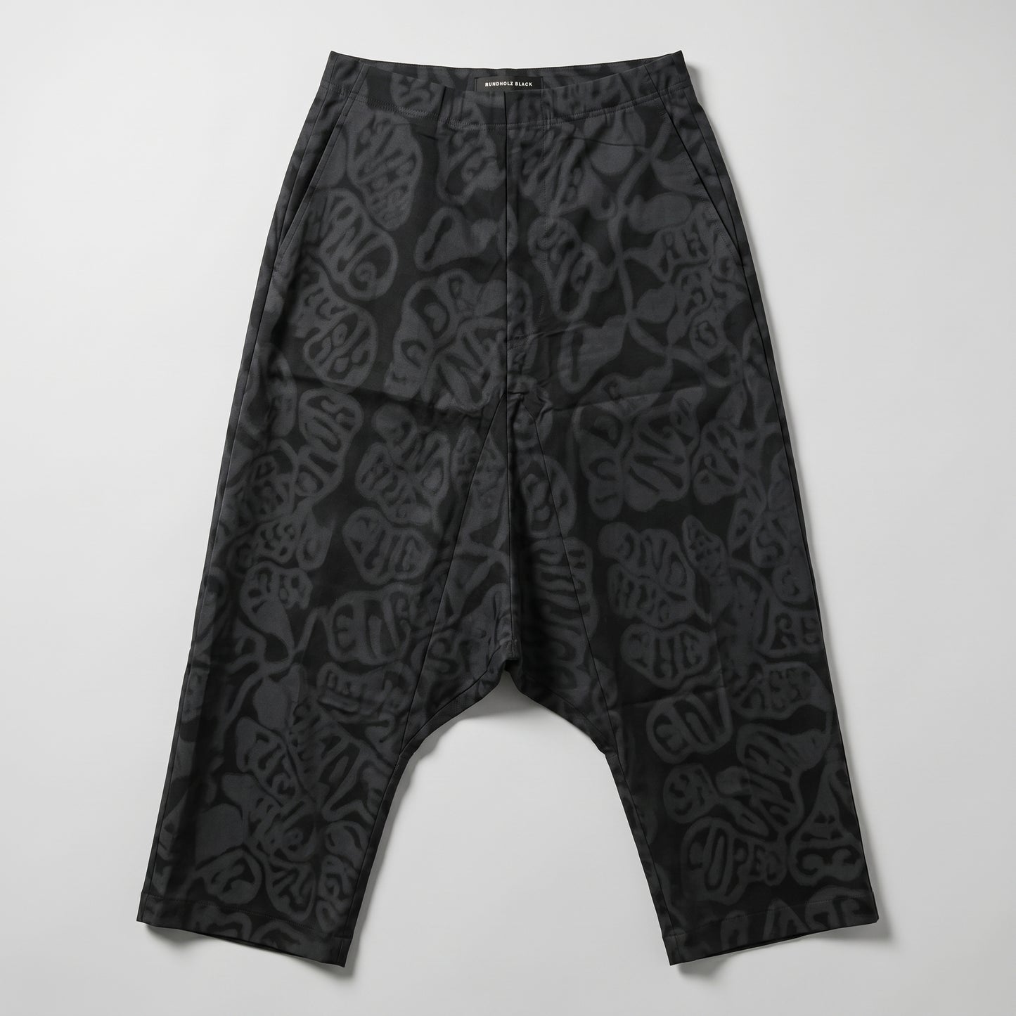 Graphic Print Drop Crotch Trousers