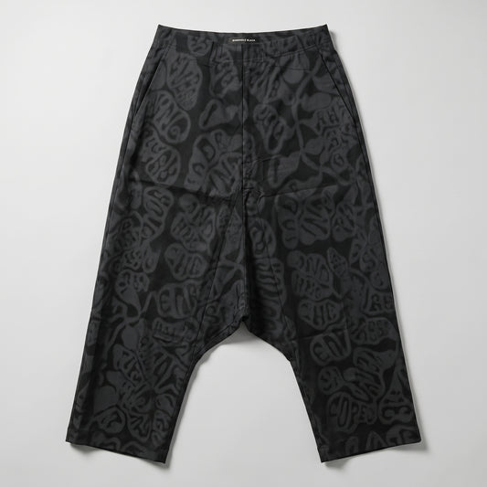 Graphic Print Drop Crotch Trousers