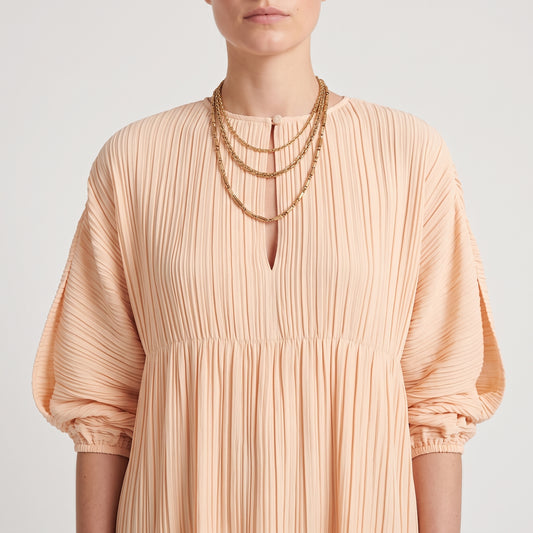 Pleated Soft Peach Blouse