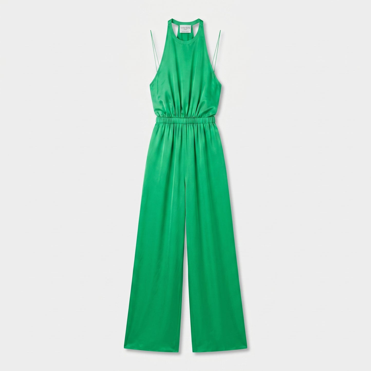 Emerald Silk Halter Jumpsuit