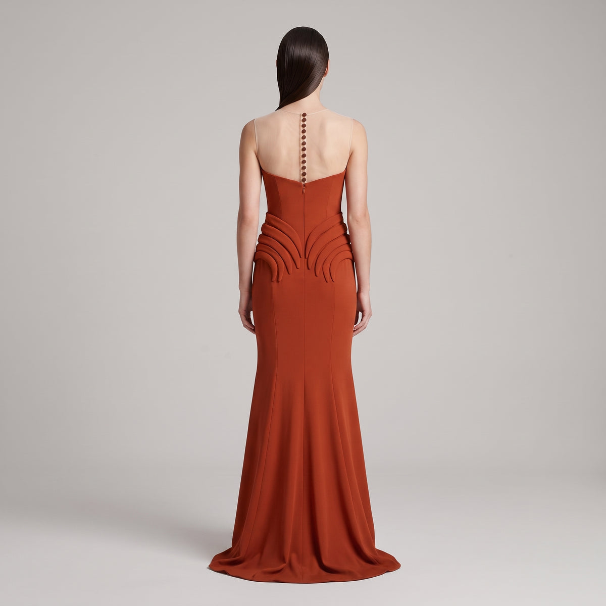 Sheer Yoke Mermaid Gown