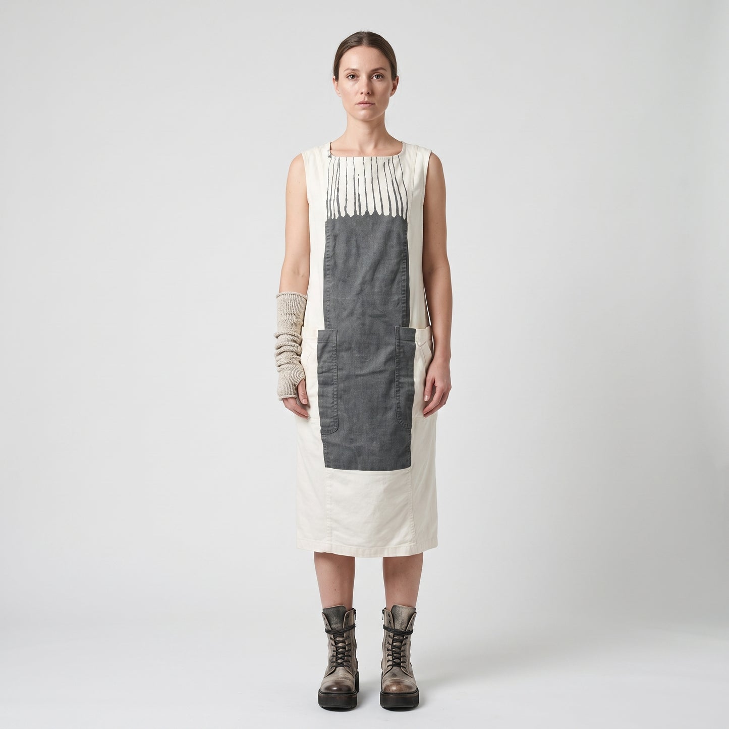 Abstract Print Sleeveless Dress