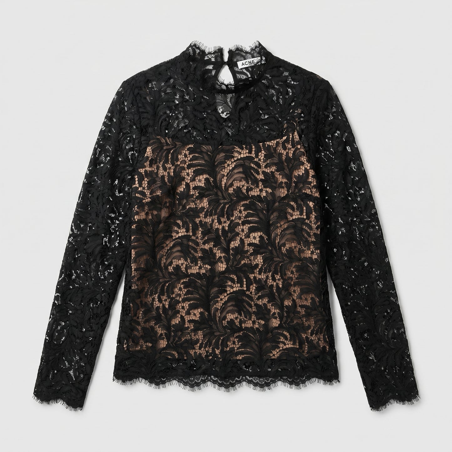 Elegant Lace Mock Neck Top